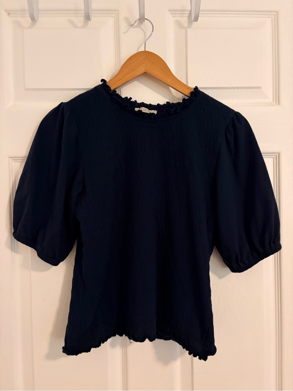Navy Loft Puff Sleeve Top